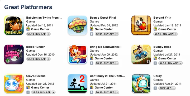 Apple — Great Platformers — February 2012